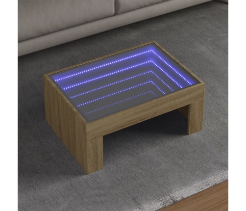 Mesa de centro con Infinity LED roble Sonoma 70x50x30 cm