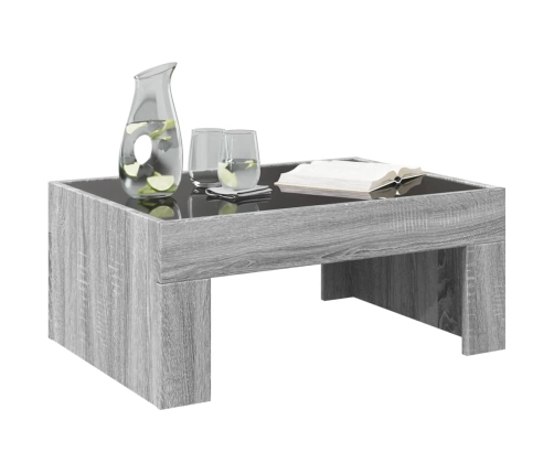 Mesa de centro con Infinity LED gris Sonoma 70x50x30 cm