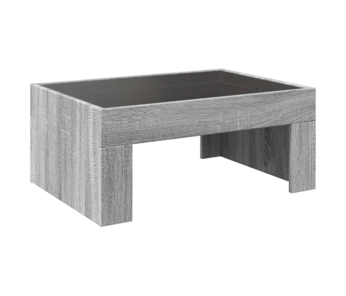 Mesa de centro con Infinity LED gris Sonoma 70x50x30 cm