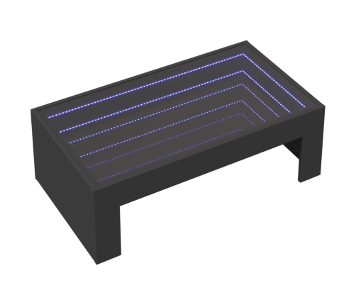 Mesa de centro con Infinity LED negro 90x50x30 cm