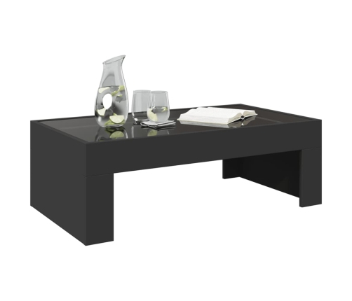 Mesa de centro con Infinity LED negro 90x50x30 cm