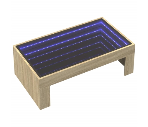 Mesa de centro con Infinity LED roble Sonoma 90x50x30 cm