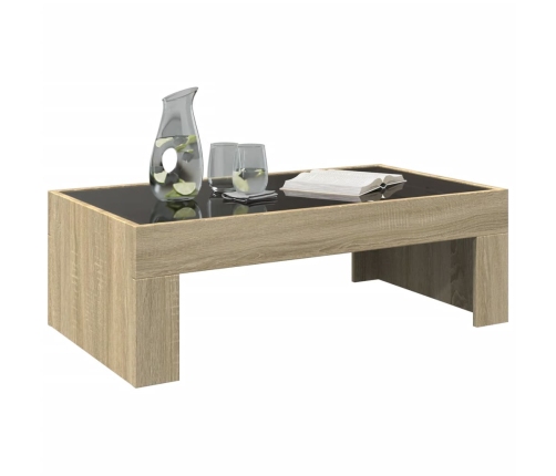 Mesa de centro con Infinity LED roble Sonoma 90x50x30 cm