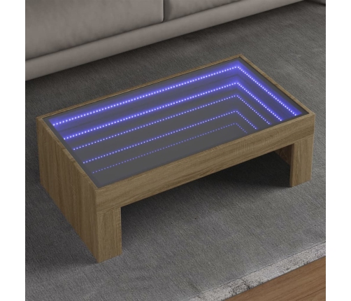 Mesa de centro con Infinity LED roble Sonoma 90x50x30 cm