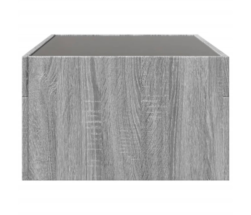 Mesa de centro con Infinity LED gris Sonoma 90x50x30 cm