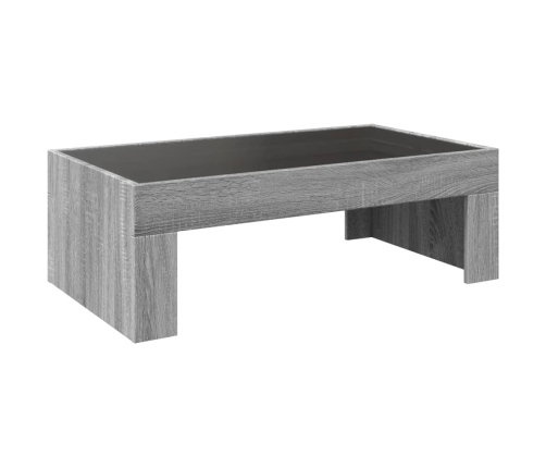 Mesa de centro con Infinity LED gris Sonoma 90x50x30 cm