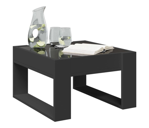 Mesa de centro con Infinity LED negro 50x53x30 cm