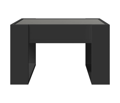 Mesa de centro con Infinity LED negro 50x53x30 cm