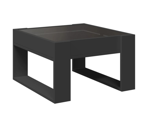 Mesa de centro con Infinity LED negro 50x53x30 cm