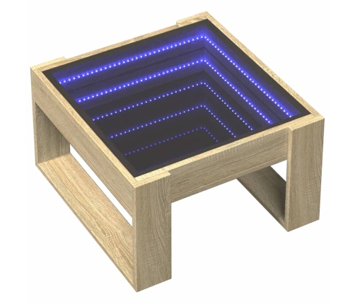 Mesa de centro con Infinity LED roble Sonoma 50x53x30 cm