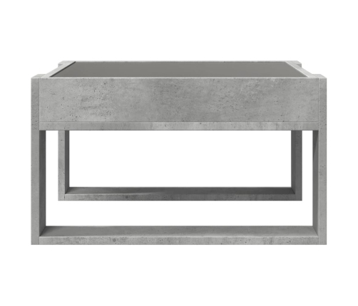 Mesa de centro con Infinity LED gris hormigón 50x53x30 cm