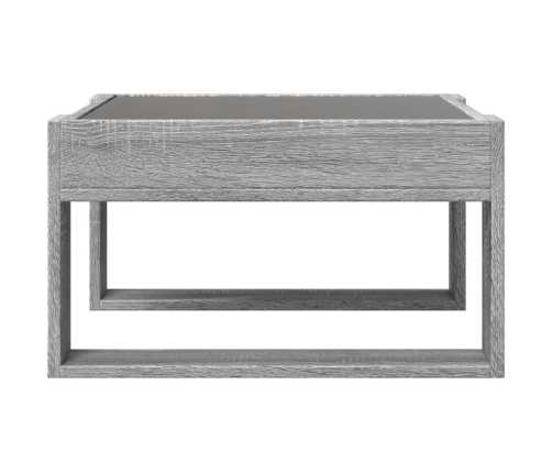 Mesa de centro con Infinity LED gris Sonoma 50x53x30 cm