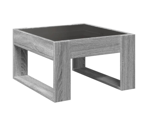 Mesa de centro con Infinity LED gris Sonoma 50x53x30 cm