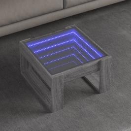 Mesa de centro con Infinity LED gris Sonoma 50x53x30 cm