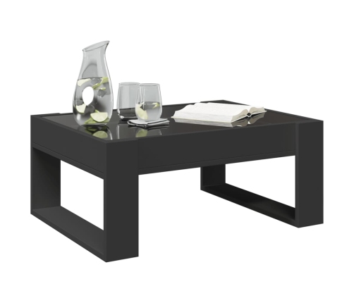 Mesa de centro con Infinity LED negro 70x53x30 cm