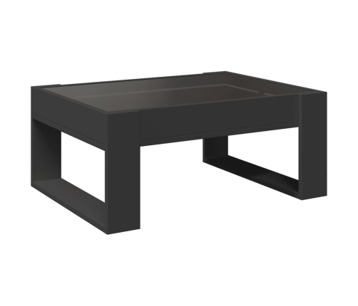 Mesa de centro con Infinity LED negro 70x53x30 cm