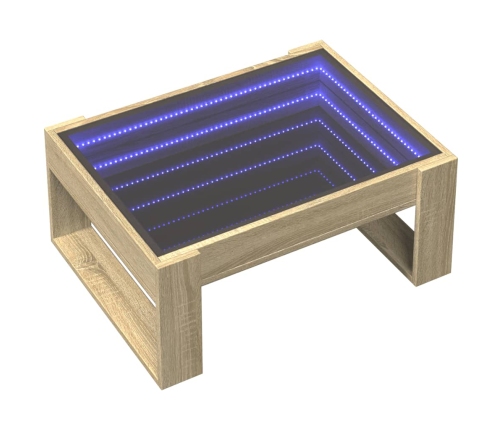 Mesa de centro con Infinity LED roble Sonoma 70x53x30 cm