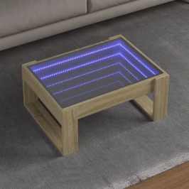 Mesa de centro con Infinity LED roble Sonoma 70x53x30 cm