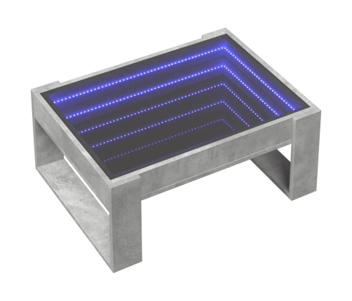 Mesa de centro con Infinity LED gris hormigón 70x53x30 cm