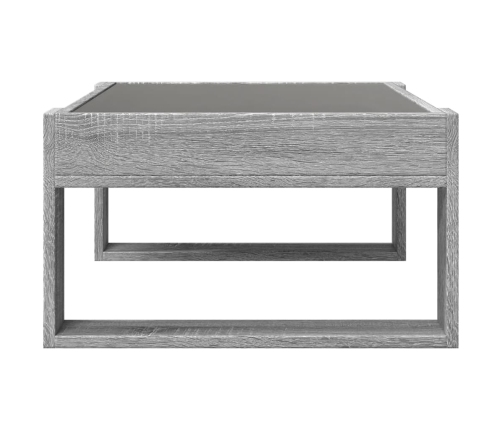 Mesa de centro con Infinity LED gris Sonoma 70x53x30 cm