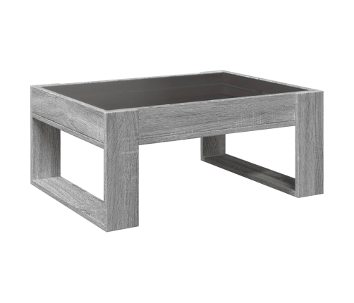 Mesa de centro con Infinity LED gris Sonoma 70x53x30 cm