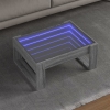 Mesa de centro con Infinity LED gris Sonoma 70x53x30 cm