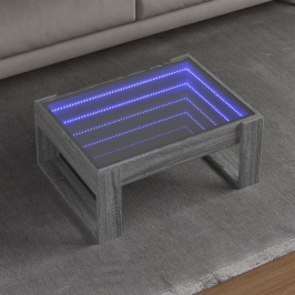 Mesa de centro con Infinity LED gris Sonoma 70x53x30 cm