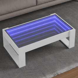 Mesa de centro con Infinity LED blanco 90x53x30 cm