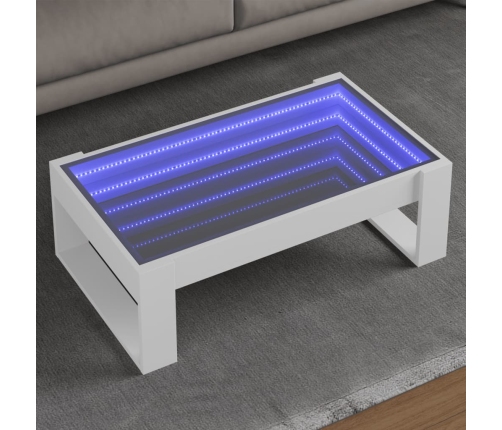 Mesa de centro con Infinity LED blanco 90x53x30 cm