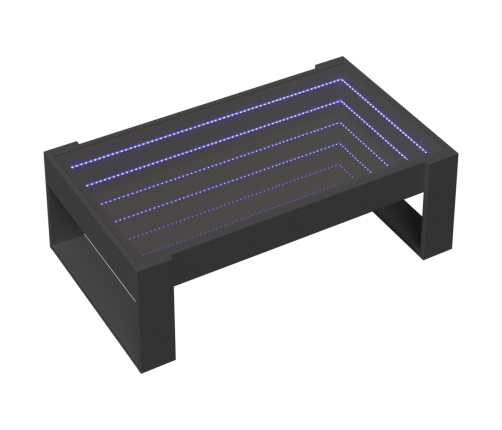 Mesa de centro con Infinity LED negro 90x53x30 cm