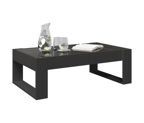 Mesa de centro con Infinity LED negro 90x53x30 cm