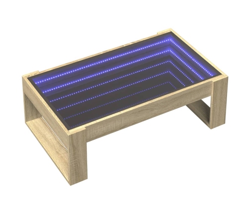 Mesa de centro con Infinity LED roble Sonoma 90x53x30 cm