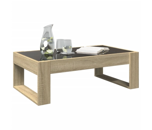 Mesa de centro con Infinity LED roble Sonoma 90x53x30 cm