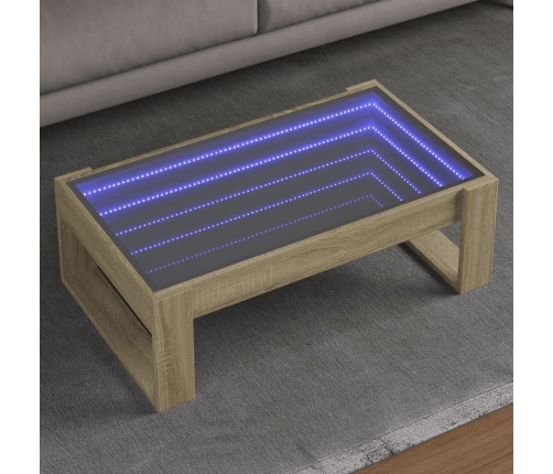 Mesa de centro con Infinity LED roble Sonoma 90x53x30 cm