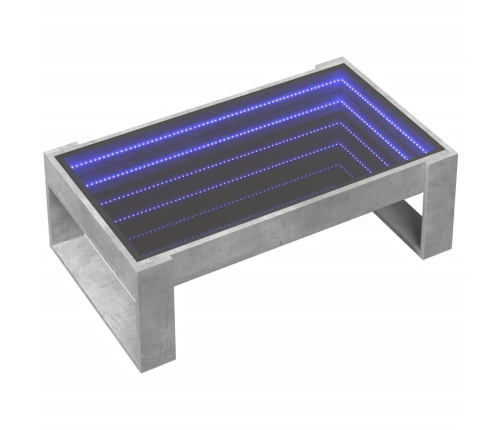 Mesa de centro con Infinity LED gris hormigón 90x53x30 cm