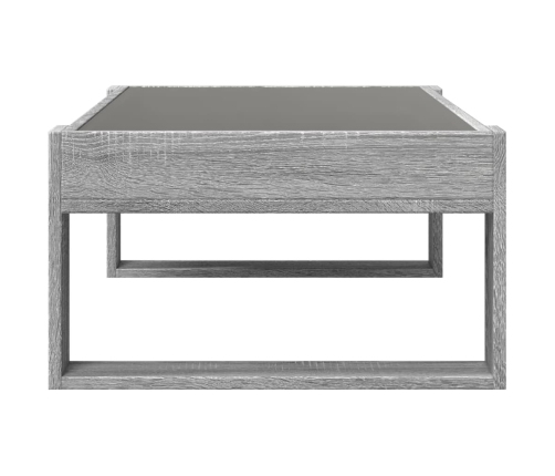 Mesa de centro con Infinity LED gris Sonoma 90x53x30 cm