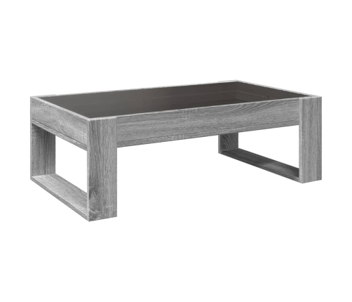 Mesa de centro con Infinity LED gris Sonoma 90x53x30 cm