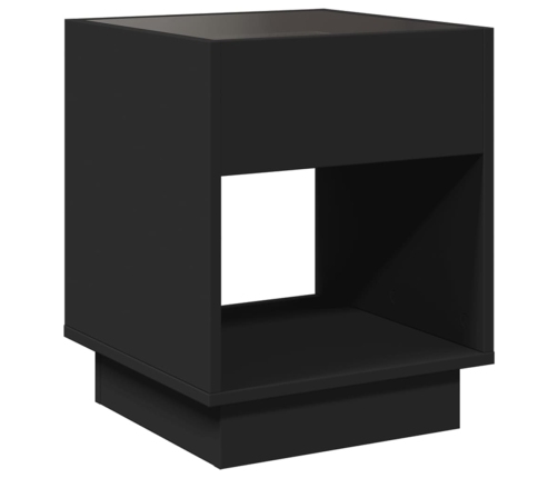 Mesa de centro con Infinity LED negro 40x40x50 cm