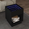 Mesa de centro con Infinity LED negro 40x40x50 cm