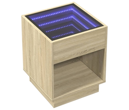 Mesa de centro con Infinity LED roble Sonoma 40x40x50 cm