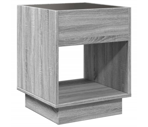 Mesa de centro con Infinity LED gris Sonoma 40x40x50 cm