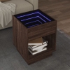 Mesa de centro con Infinity LED marrón roble 40x40x50 cm