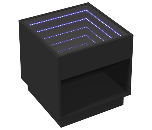 Mesa de centro con Infinity LED negro 50x50x50 cm