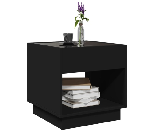 Mesa de centro con Infinity LED negro 50x50x50 cm