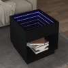 Mesa de centro con Infinity LED negro 50x50x50 cm