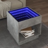 Mesa de centro con Infinity LED gris hormigón 50x50x50 cm