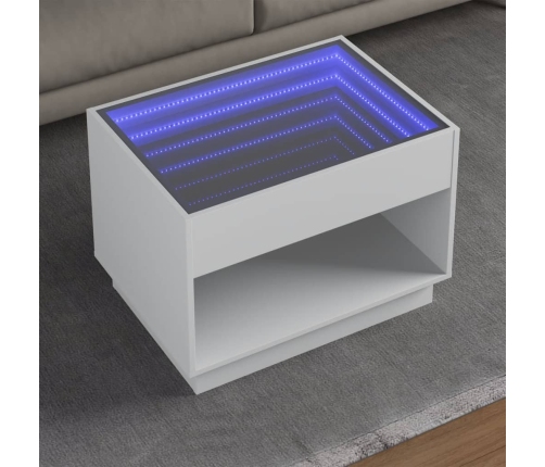 Mesa de centro con Infinity LED blanco 70x50x50 cm