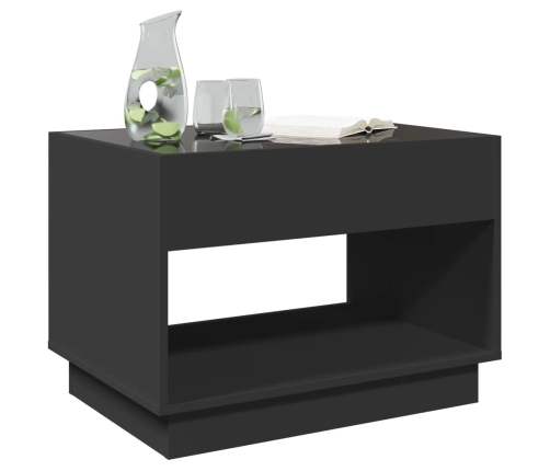 Mesa de centro con Infinity LED negro 70x50x50 cm