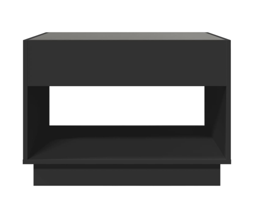 Mesa de centro con Infinity LED negro 70x50x50 cm