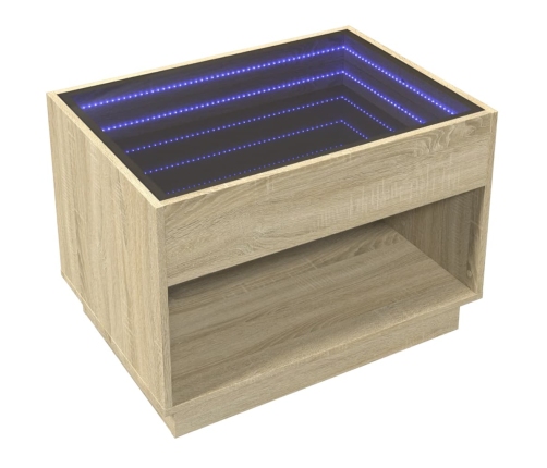 Mesa de centro con Infinity LED roble Sonoma 70x50x50 cm